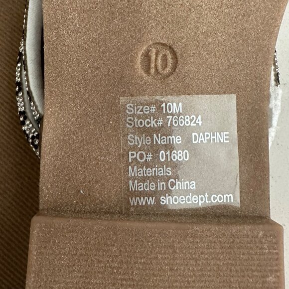 Maui Island Womens Daphne Sandals 10M Brown Faux Leather Rhinestone Straps Comfo - Picture 4 of 8